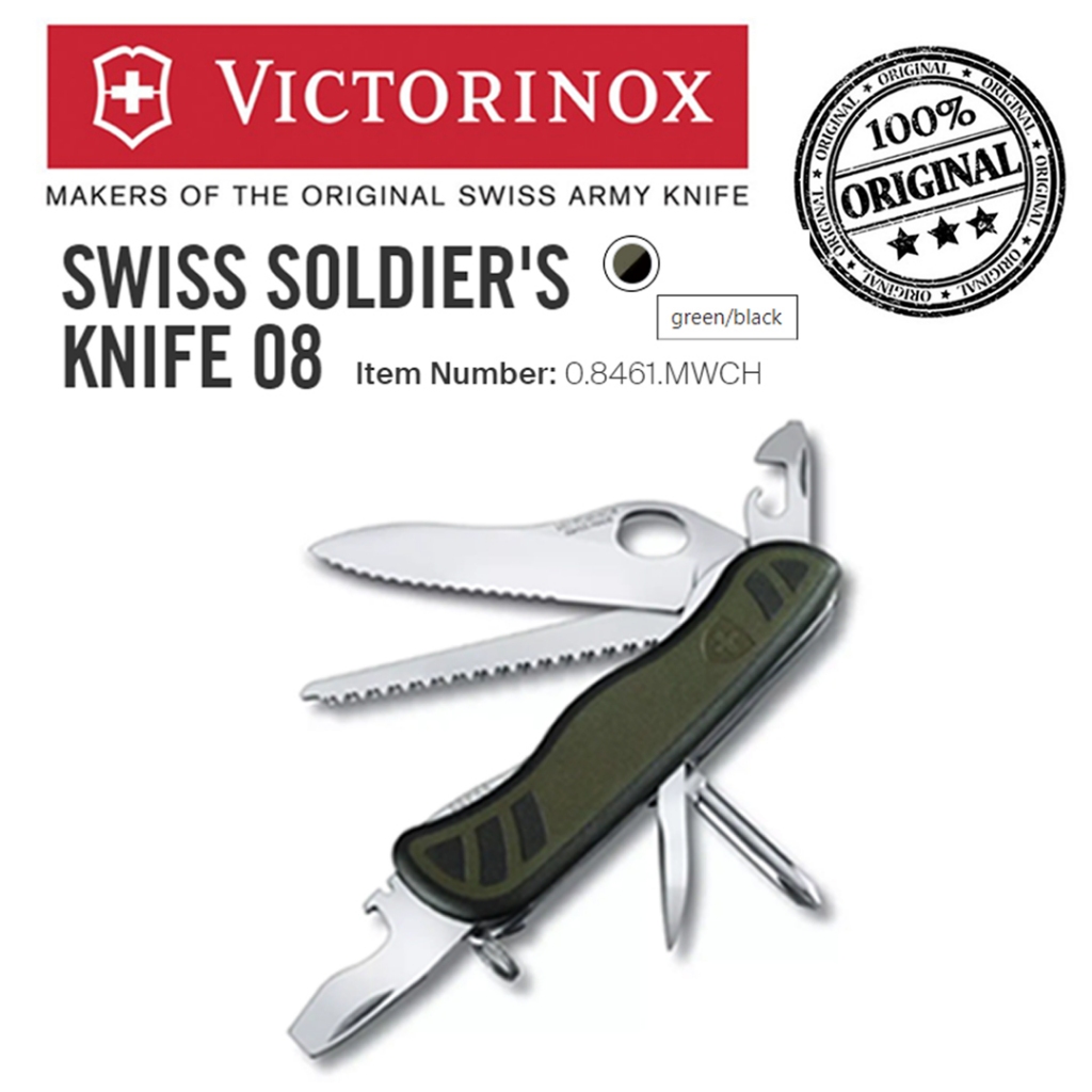 Victorinox Soldier 08 - Pisau Lipat SAK Tentara Swiss Army Knife Multitools Pisau Tentara Pocket