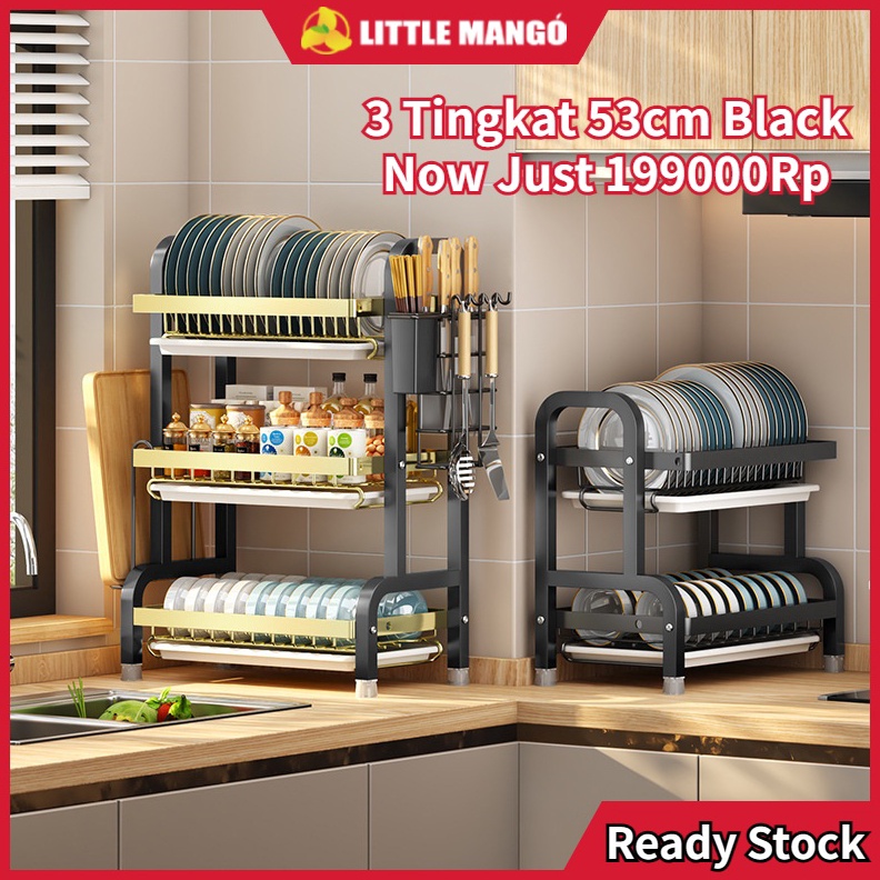 Rak Piring Stainless Steel Rak Dapur Cuci Piring Wastafel Rak Piring Penyimpanan Rak Peralatan Dapur