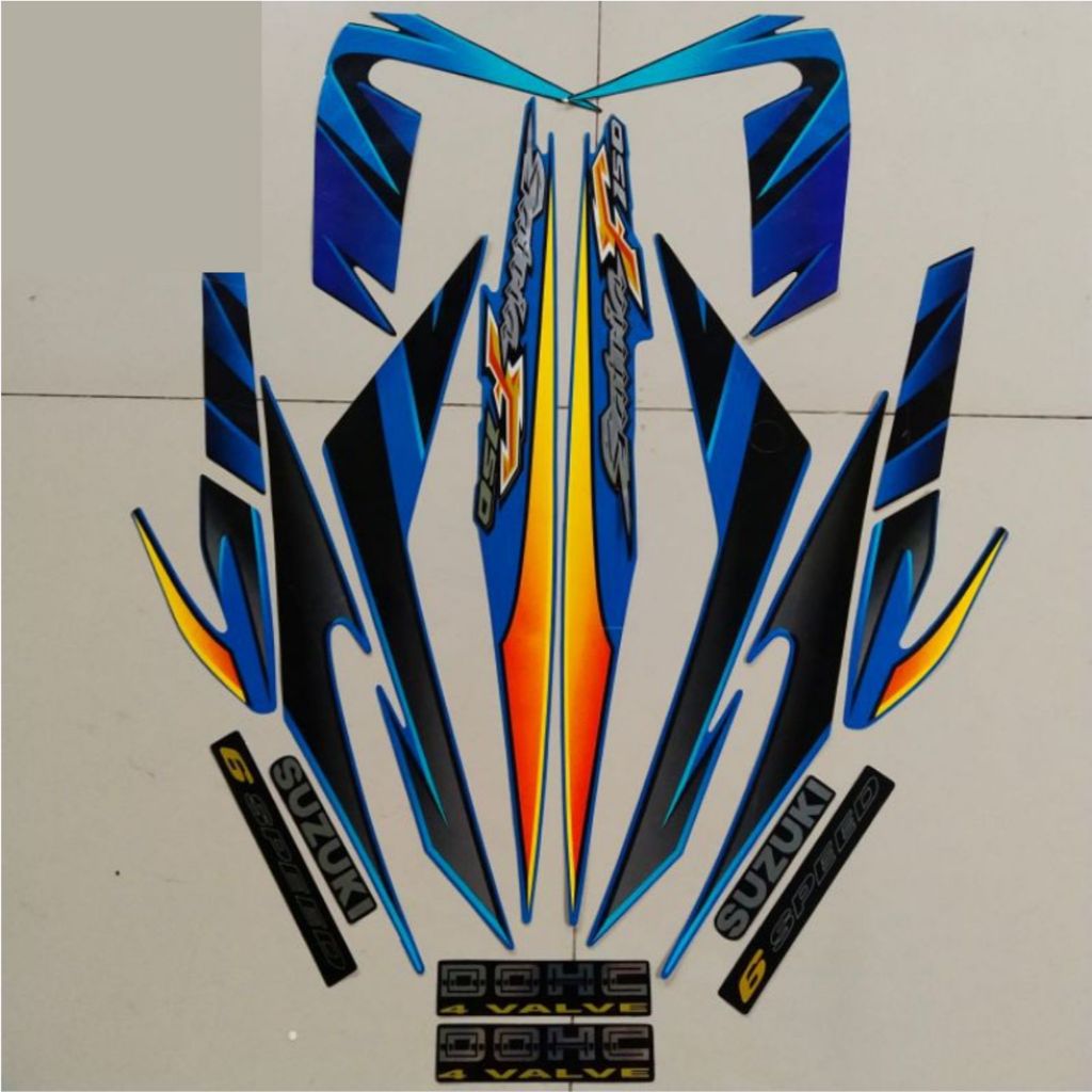 Striping Suzuki Satria fu f 150 2007 2008 biru list motor thailand berkualitas termurah