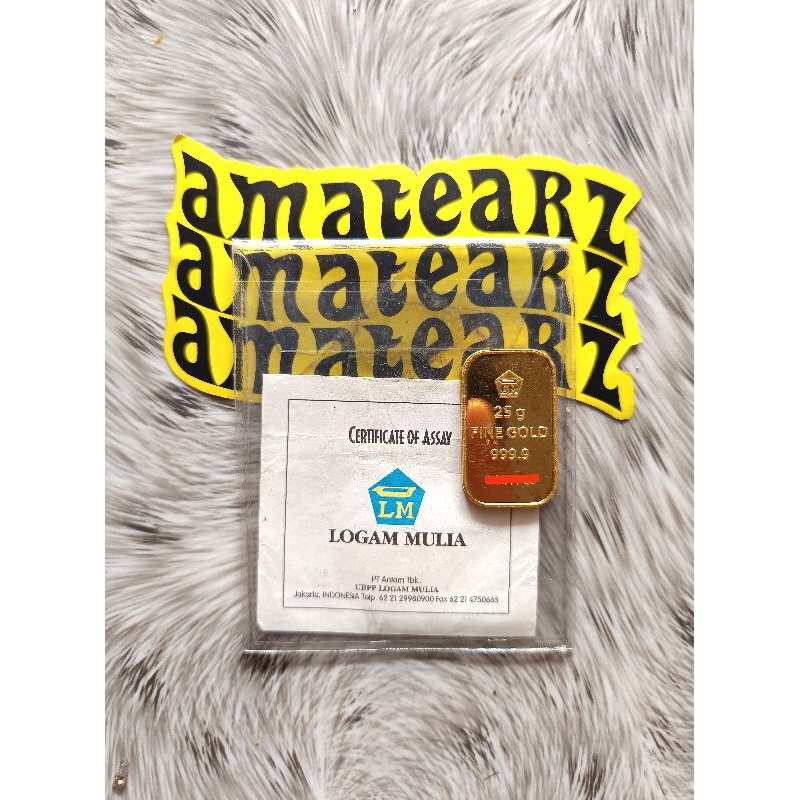 LOGAM MULIA ANTAM RETRO / KLASIK BERAT 25 GRAM FINE GOLD 999,9 %