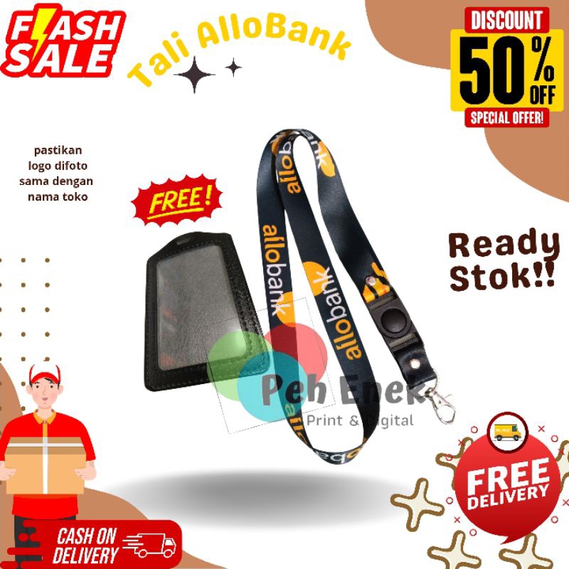 

Lanyard Id Card Allo Bank / Gantungan AlloBank Waterproof Printing