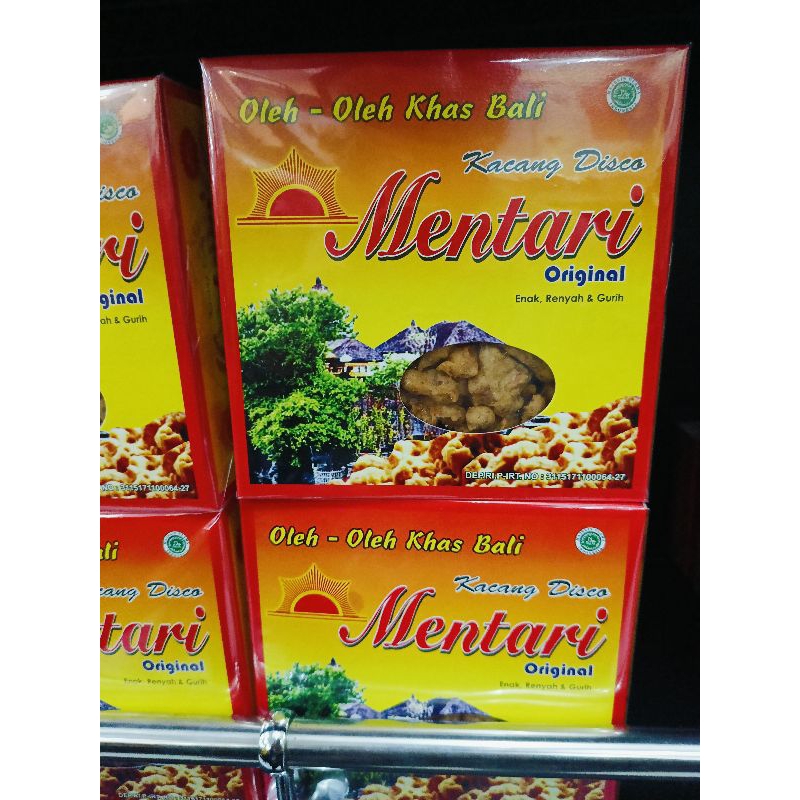 

KACANG DISCO ASLI KHAS BALI ORIGINAL "MENTARI" 200GR KEMASAN BOX + BUBBLE WRAP