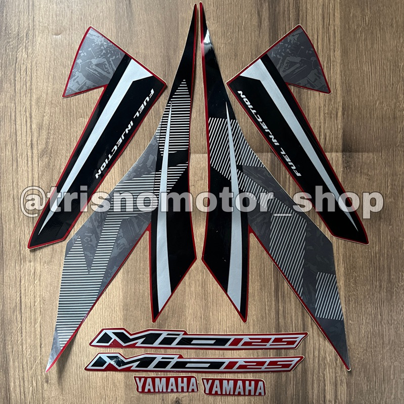 striping yamaha mio 125 mio m3 2018 merah full stiker lis body polet MIO M3 standar terbaik trisnomo