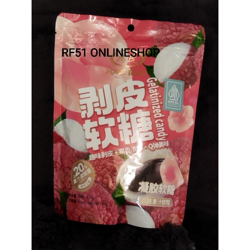 

GELATINIZED JELLY CANDY/PERMEN JELLY LUNAK RASA BUAH LECI 120gr