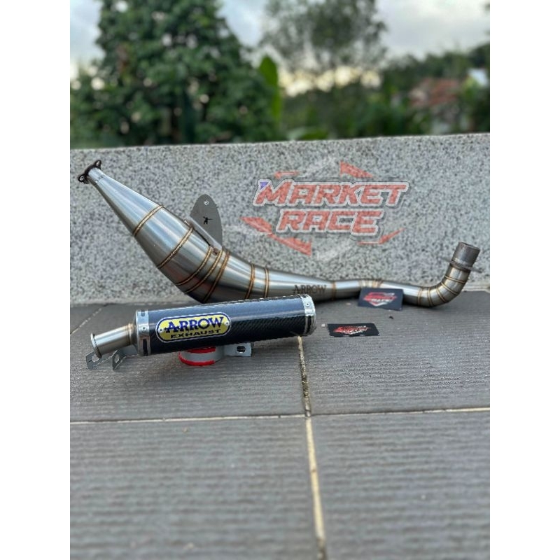 KNALPOT FIZR FizR Satria 2Tak ARROW Karbon Power Stainless Kolong