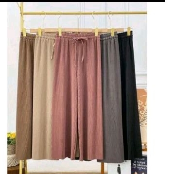 Kulot Plisket Lidi Bahan Hyget