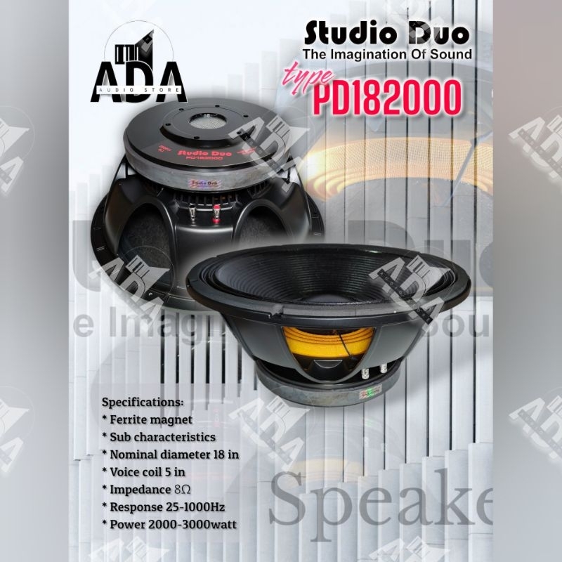 Komponen Speaker 18 IN STUDIO DUO 18DF2000 DF2000 2000W VC5