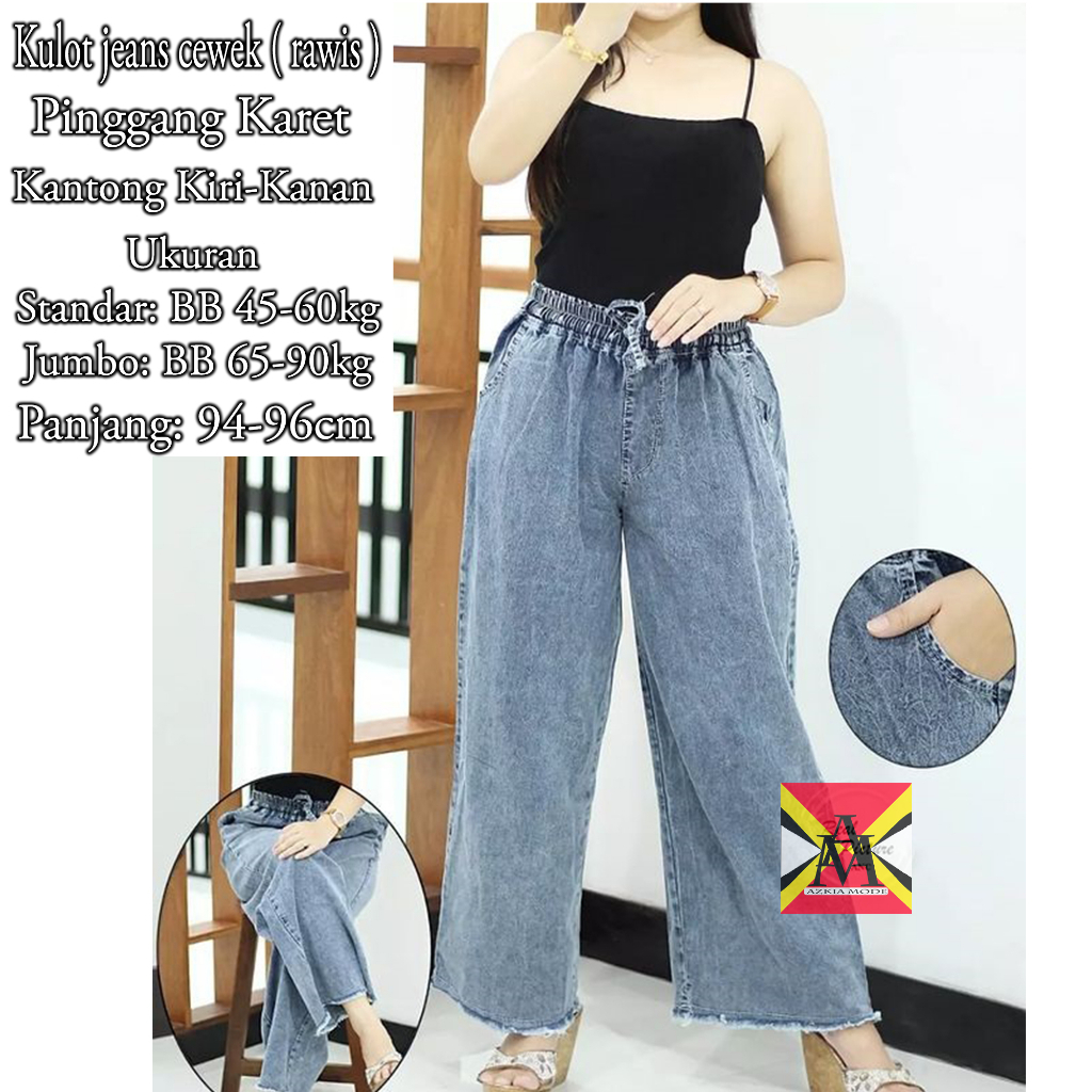 Kulot jeans wanita terbaru - celana kulot wanita - celana kulot jeans - celana kulot jumbo - celana 