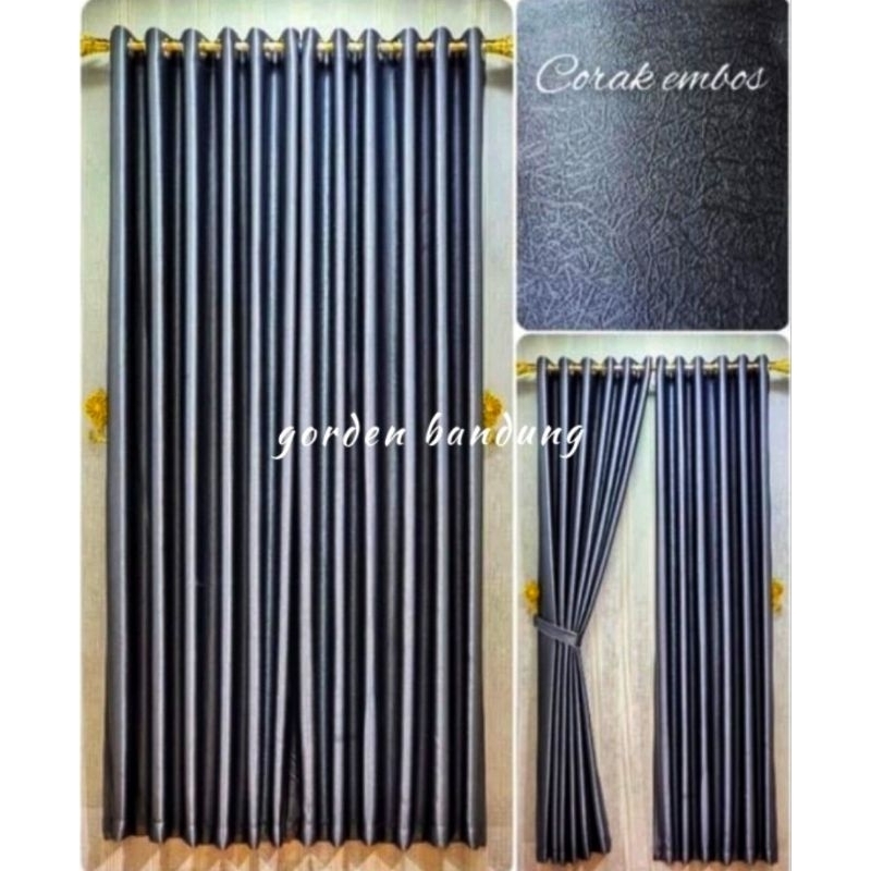 Gorden glossy/mengkilap pintu,jendela & pembatas ruang minimalis murah polos model smokring/gelembun