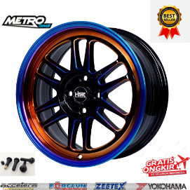 VELG RACING HSR BOROKO BLY RING 16 MODEL CELONG RATA BODY WARNA RAINBOW