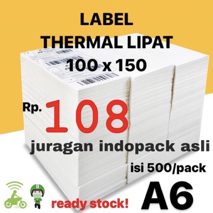 

Penawaran Spesial LABEL STICKER THERMAL LIPAT 1 X 15 BARCODE 1X15 UKURAN A6