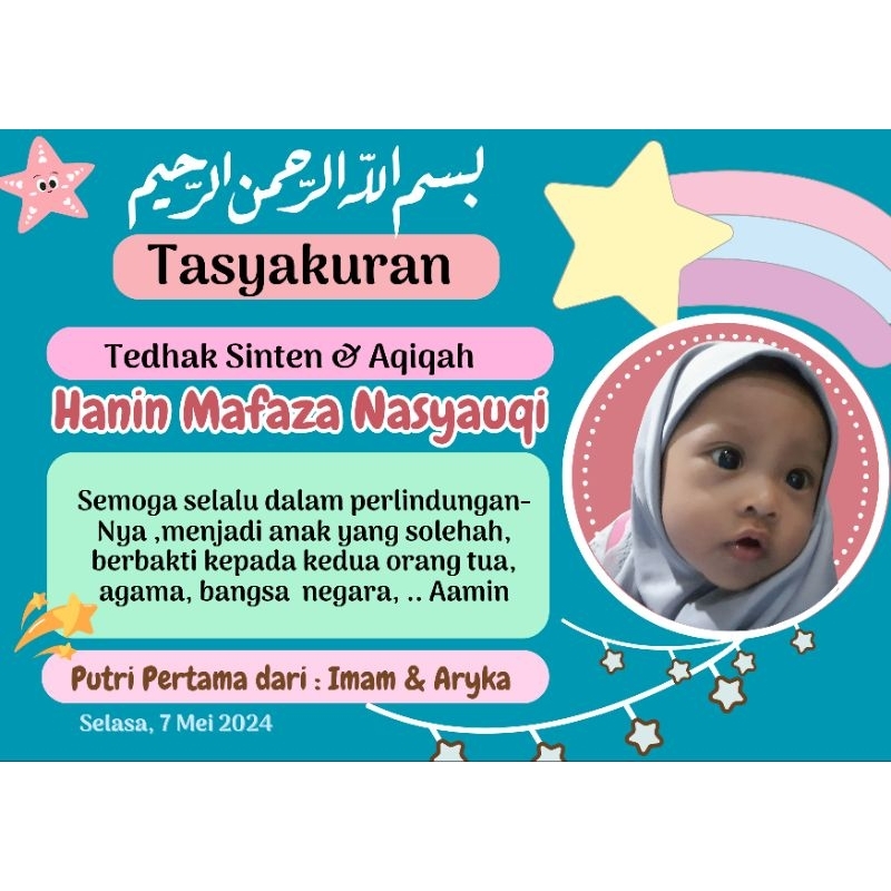 

Desain Stiker Tasyakuran ,Aqiqah, tdak Sinten