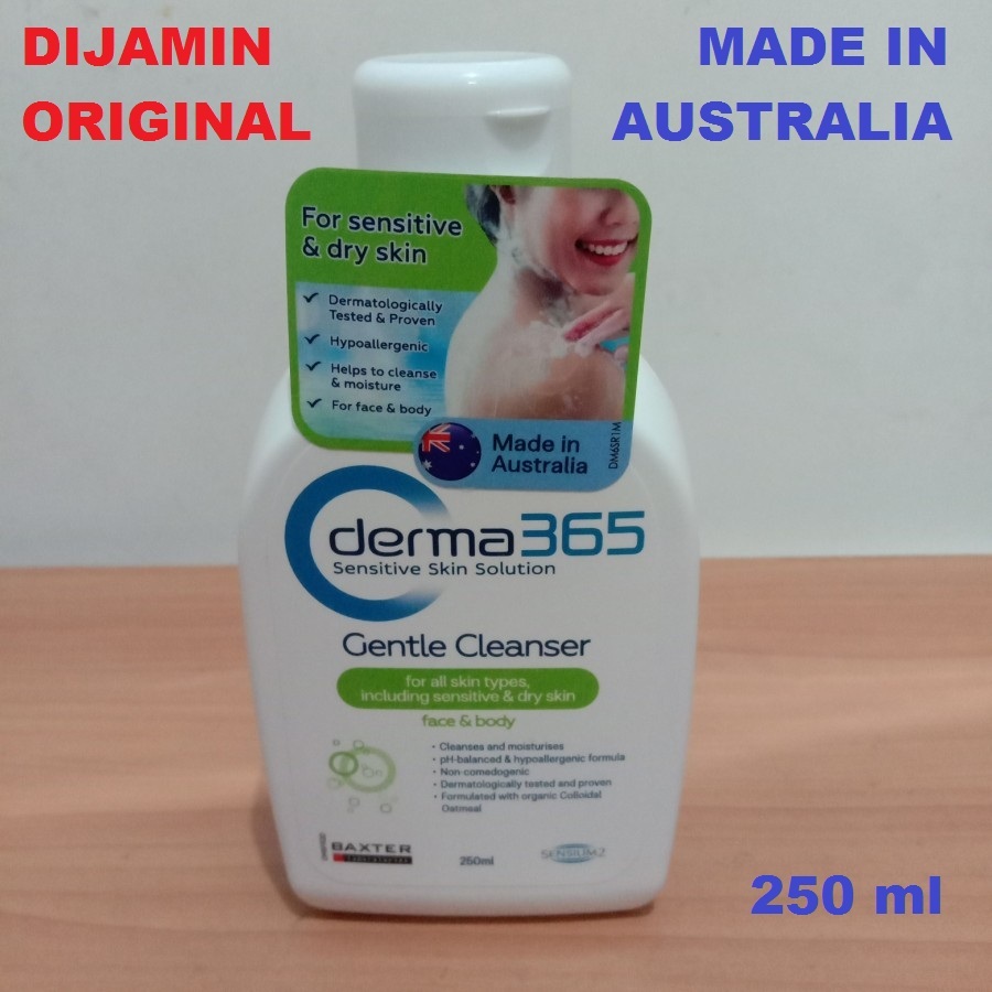 Derma 365 Gentle Cleanser 250ml For All Skin Types, Including Sensitive & Dry Skin, For Face & Body,