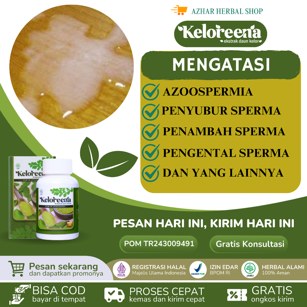 Keloreena - Obat Penyubur Pria Sperma Encer Vitamin Penyubur Sperma Pria Pengental Sperma Pria