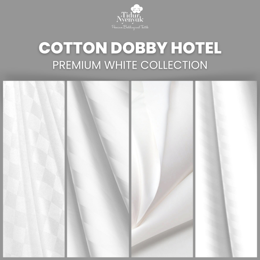 KAIN DOBBY HOTEL PER 50 CM TC300 SALUR 3CM 1CM POLOS SATIN PREMIUM BED SHEET KOTAK SQUARE 3CM 9CM