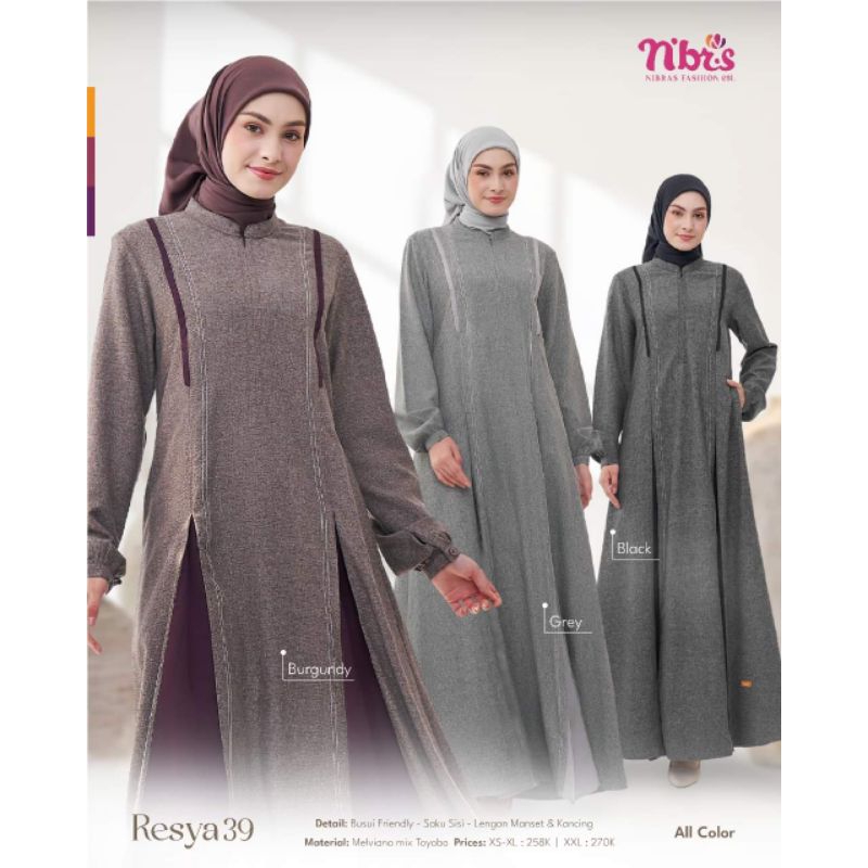 GAMIS NIBRAS NBRS RESYA 39 TERBARU 2024 PREMIUM ORIGINAL CASUAL CANTIK BRANDED
