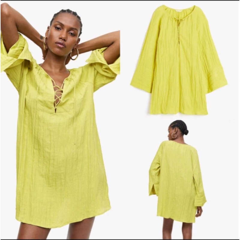 HnM Crinkle V-Neck Dress