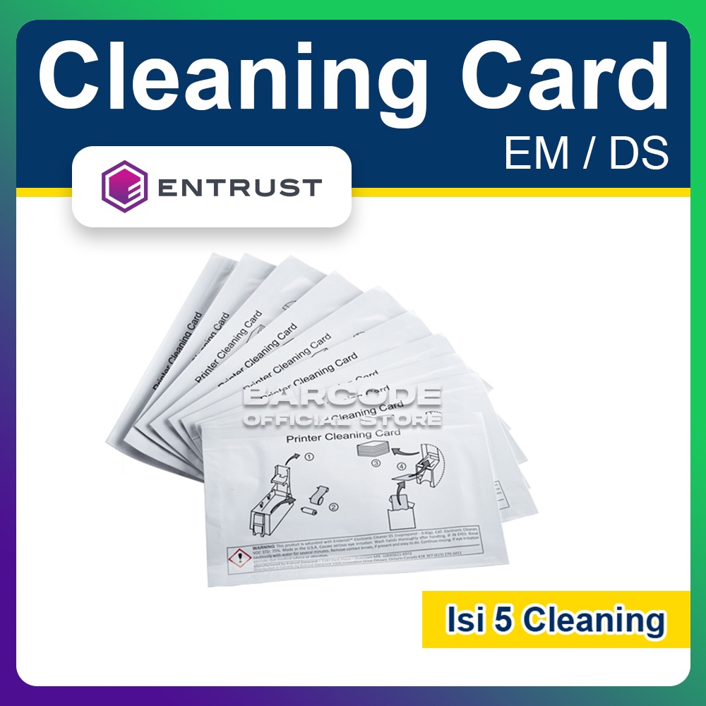 Cleaning Card Entrust Sigma EM1 DS2 DS3 Printer Kartu Original 5 Pcs