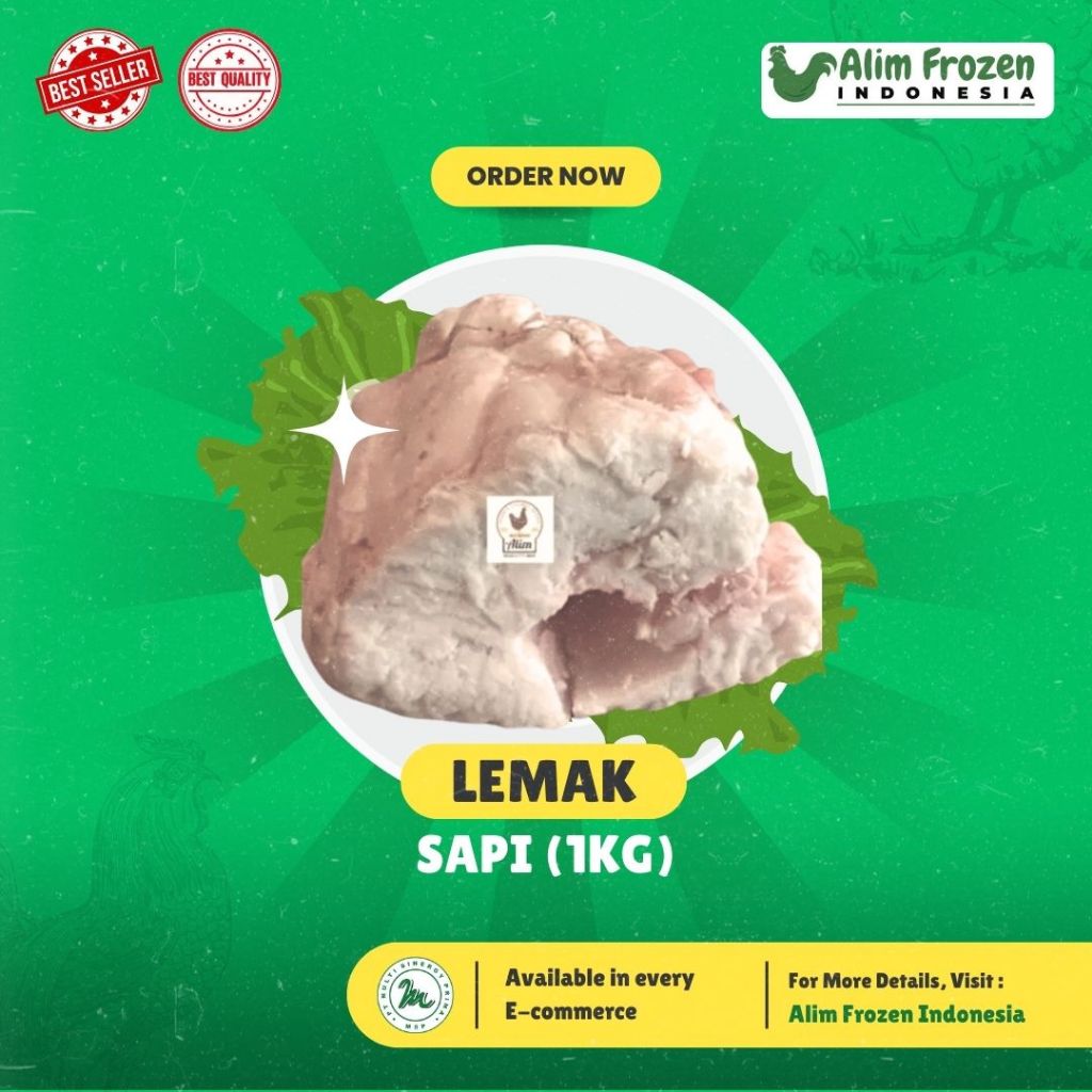 

Lemak Sapi Berat 1 Kg - Fresh Beef Fat 1 Kg Frozen