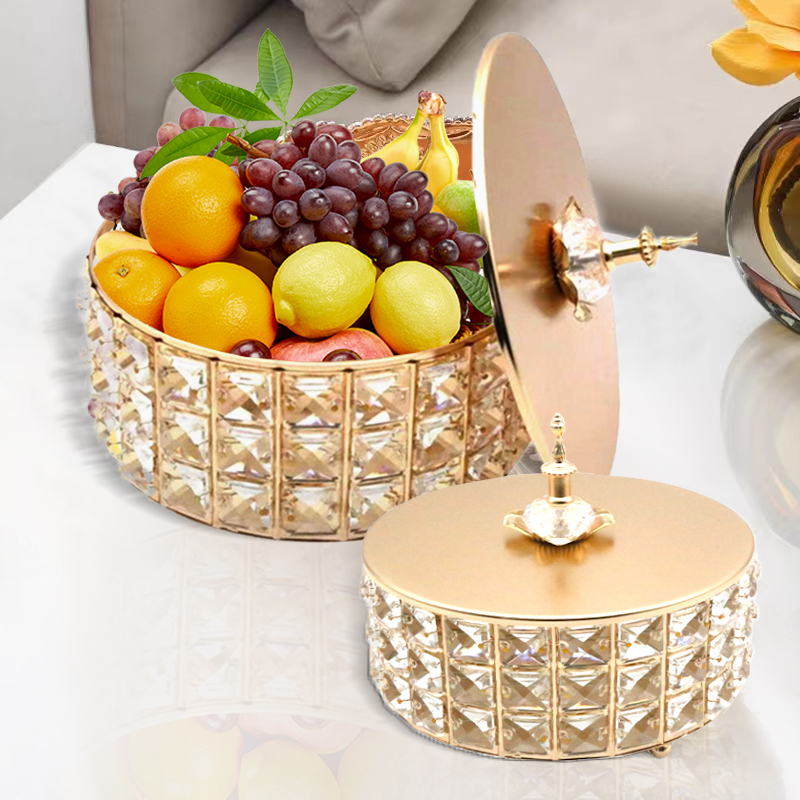 H1- Bohan Toples Kristal Hari Raya / Wadah Permen Metal Kristal /Tempat Penyimpanan Serbaguna /