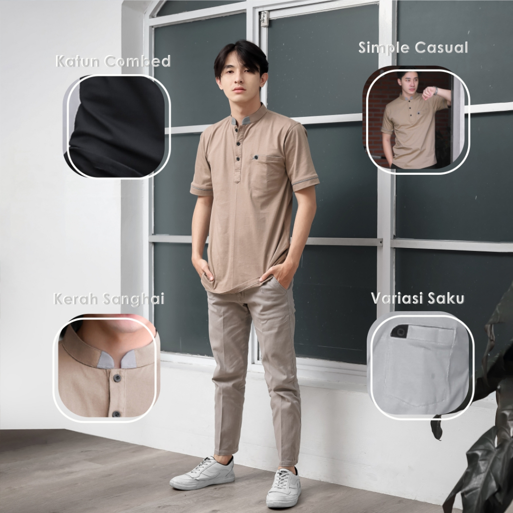 Firsthand Baju Koko Kurta Dewasa Lengan Pendek