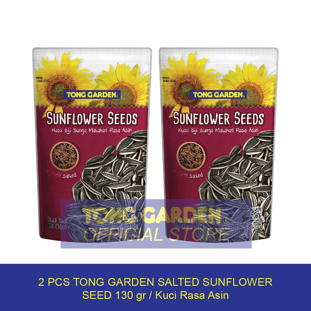 

2 PCS - Tong Garden Salted Sunflower Seeds 120 gr Kuaci Jumbo Rasa Asin Aroma Kembang Lawang