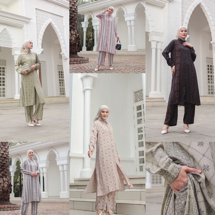 KODE Y24Z ZEZA  Hania Set Tunik  Setelan Ethnic Wanita Rayon
