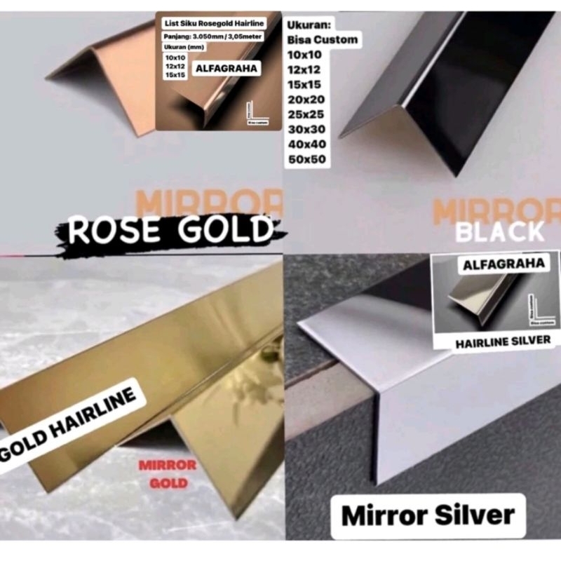 Stok Baru L MIRROR GOLD MIRROR ROSEGOLD BLACK MIRROR GOLD HAIRLINE ROSEGOLD HAIRLINE BLACK HAIRLINE