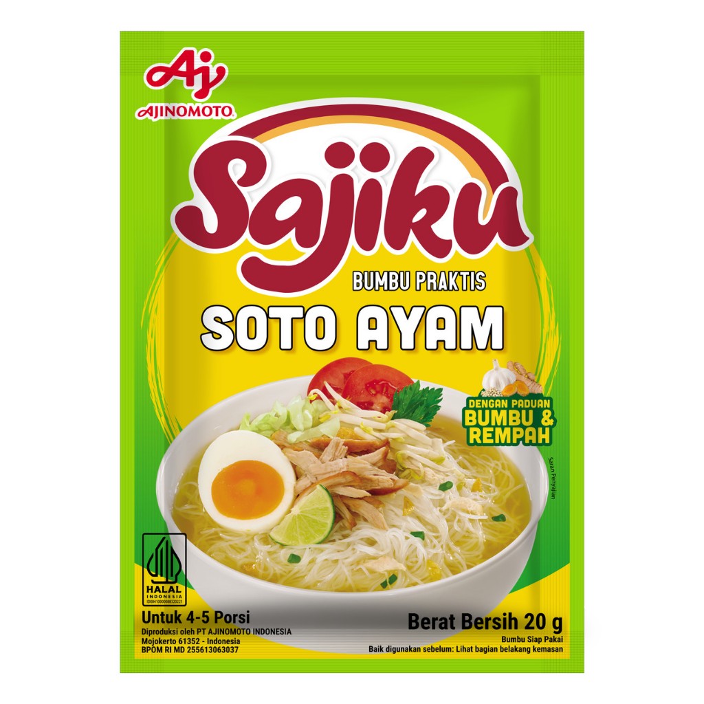 

SAJIKU SOTO AYAM BUMBU PRAKTIS 20gr AJINOMOTO BUMBU MASAK INSTAN