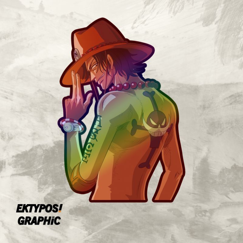 

Sticker Hologram Anime One Piece - Ace