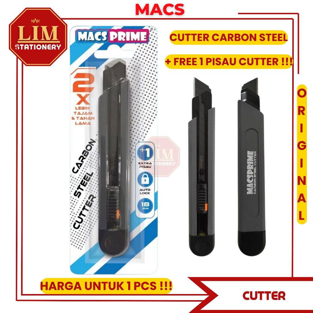 

Cutter Carbon Steel / Alat Pemotong Kertas - MACS (Pcs)