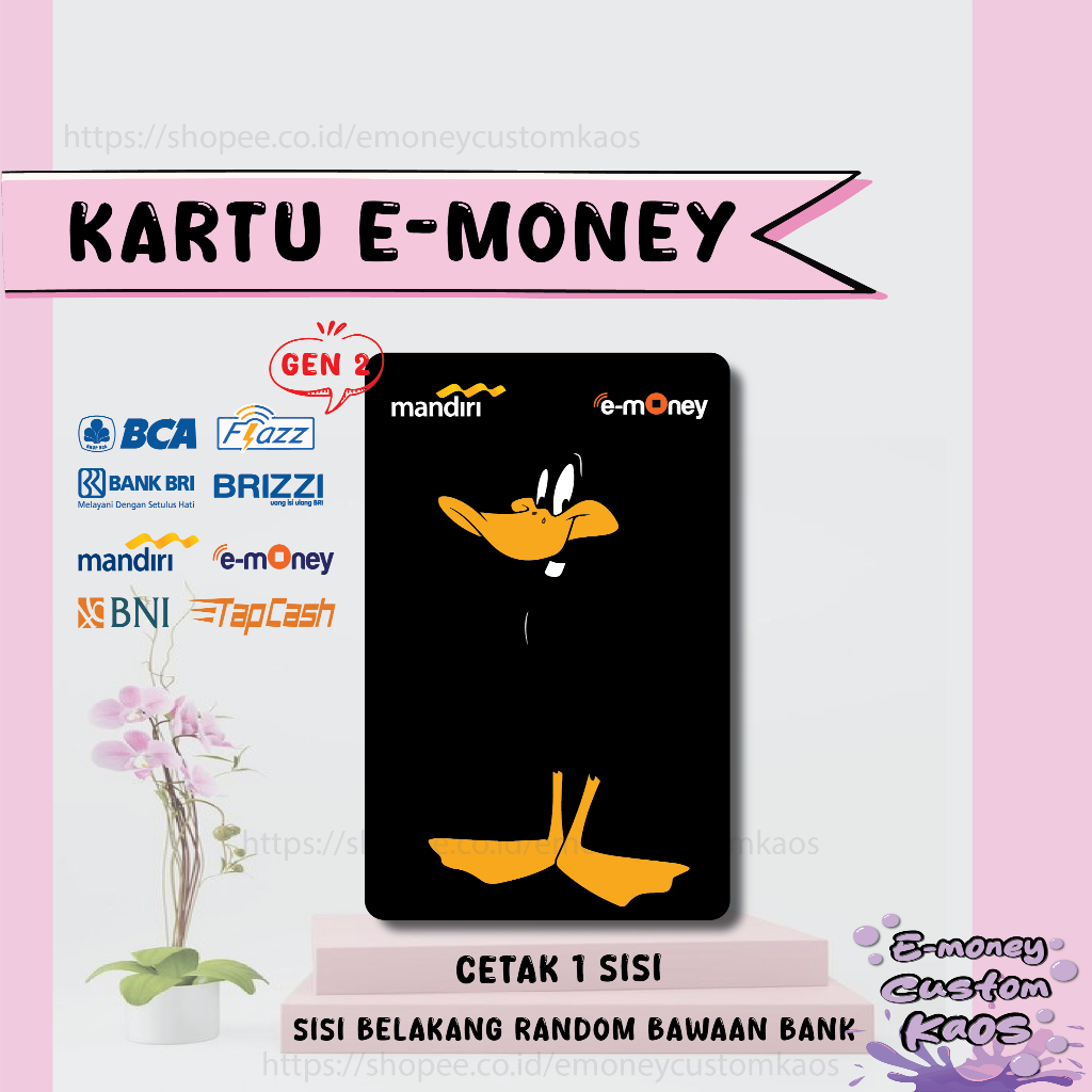 KARTU EMONEY DUFFY DUCK ANIME LOONEY TUNES MANDIRI FLAZZ BCA BNI TAPCASH BRIZZI BRI - 1 SISI