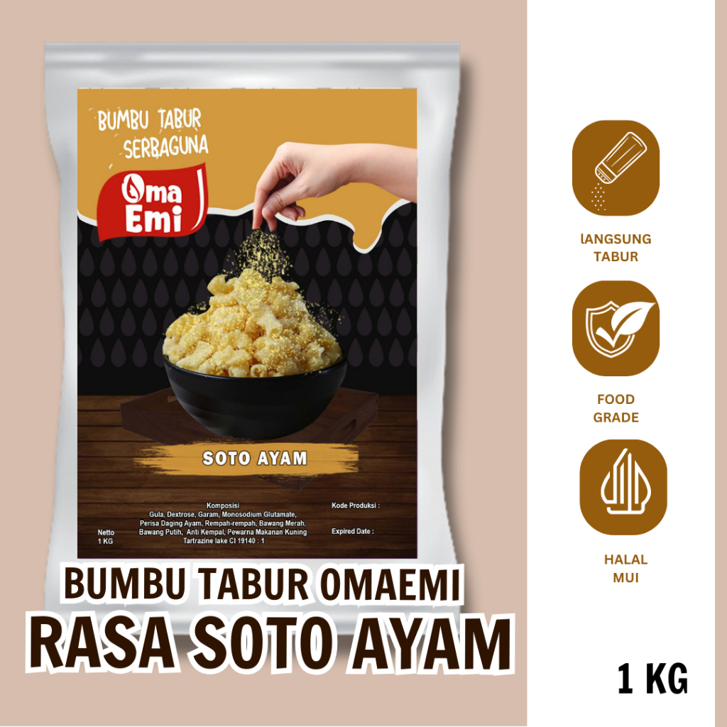 

BUMBU TABUR SOTO AYAM 1 KG HALAL FOOD GRADE