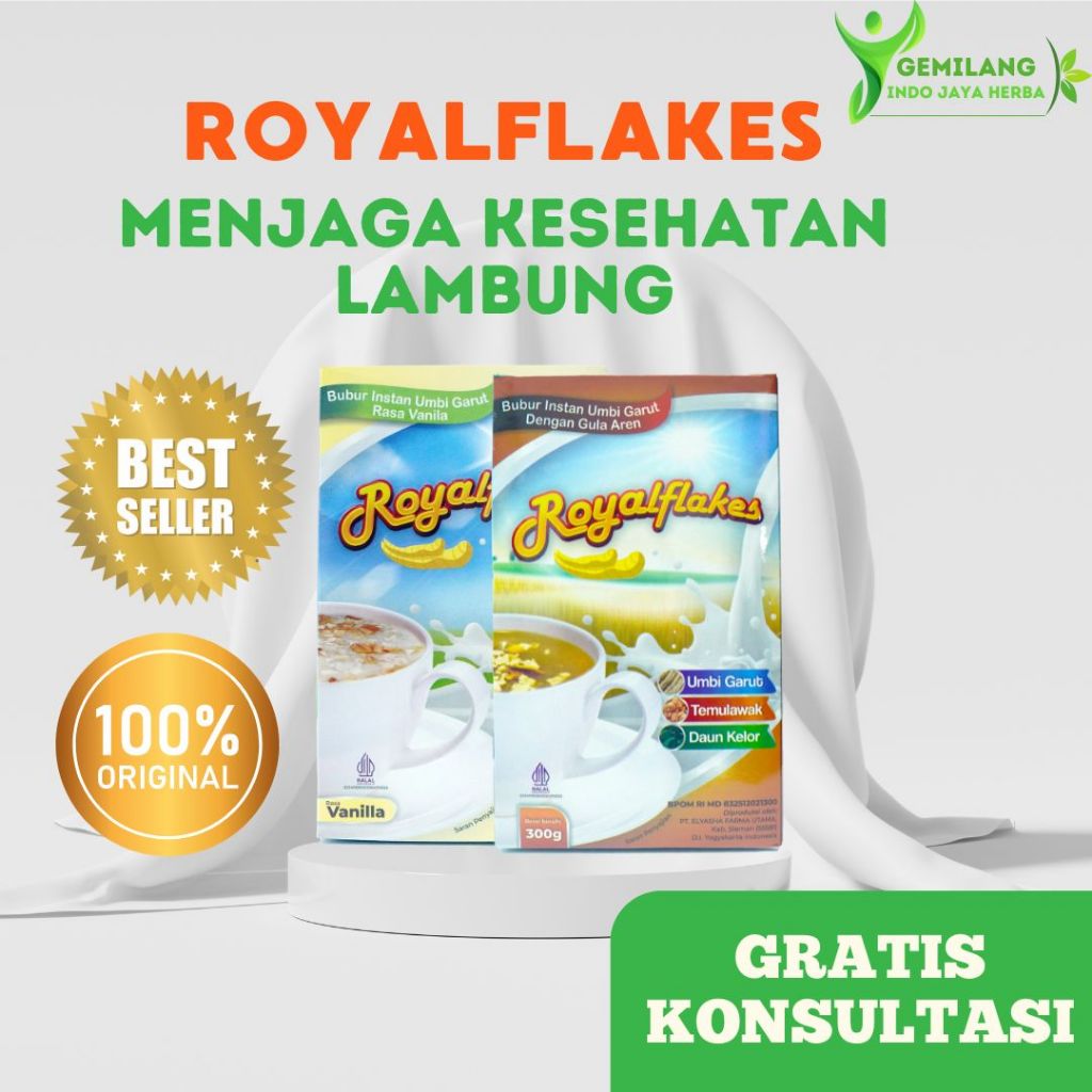 

Royalflakes Sereal Bubur Umbi Garut Bantu Atasi Maagh Asam Lambung Menurunkan Kolestrol