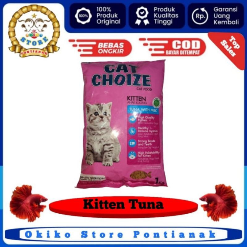 Makanan Kucing Cat Choice 800gr dan 1kg tuna salmon adult dan kitten cat choize pink cat choize oran