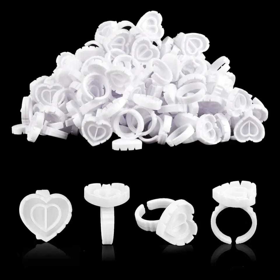 Cup Ring Lem Glue Bentuk V|Heart Ring Cincin Russian Eyelash|Volume Eyelash Ring|SATUAN WHITE&PINK&B