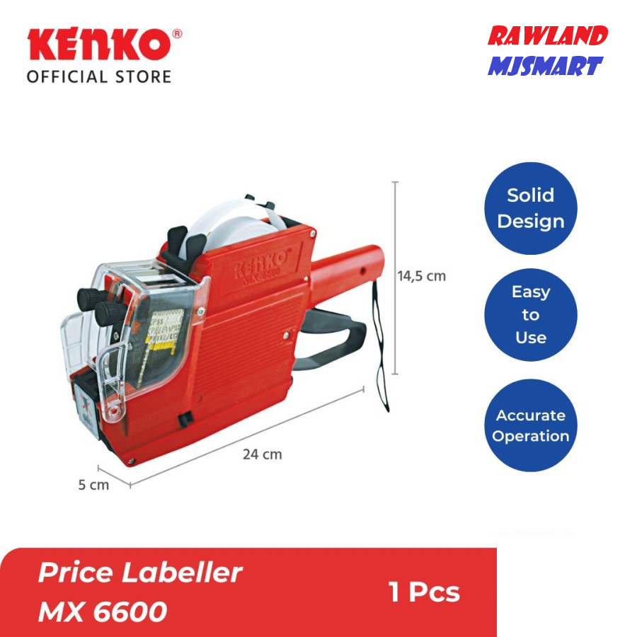 

KENKO MX-6600A / MESIN LABEL HARGA / 2 BARIS / Huruf-Angka / 10 DIGIT