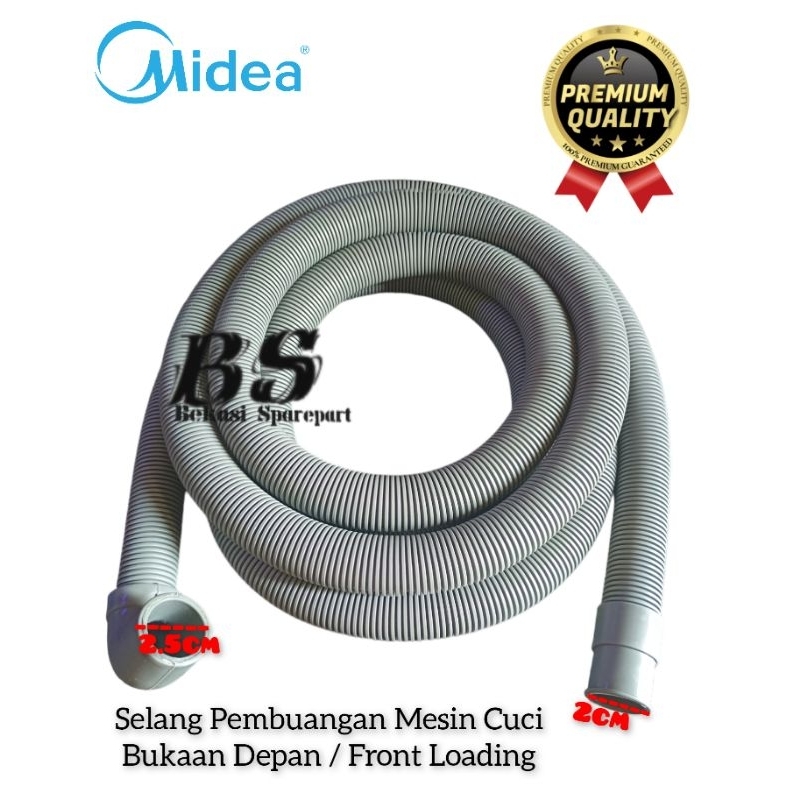 MIDEA FRONT LOADING 3M | Selang Pembuangan Mesin Cuci Front Loading MIDEA 3 Meter Drain Hose