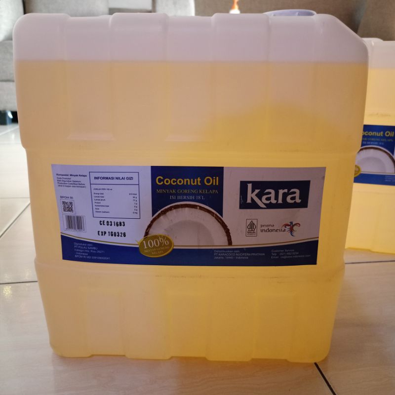 Minyak goreng kelapa kara 18liter jerigen