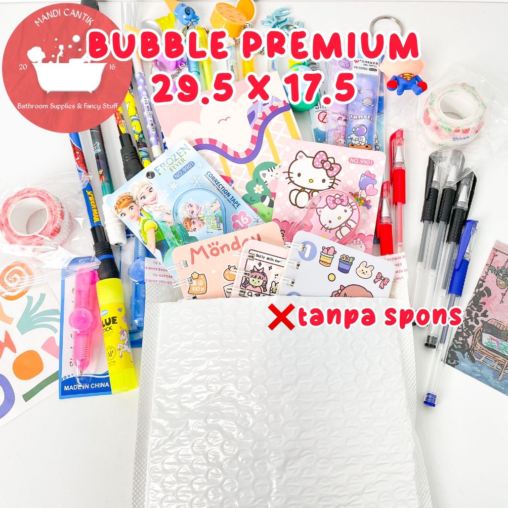 

KODE C16X Tanpa Spons Paket alat Bubble PREMIUM 295 CM X 175 CM Mandicantik isi pulpen pena pen alat tulis kantor sekolah Reseller Sticker correction tape kado unik hadiah lucu BISA COD