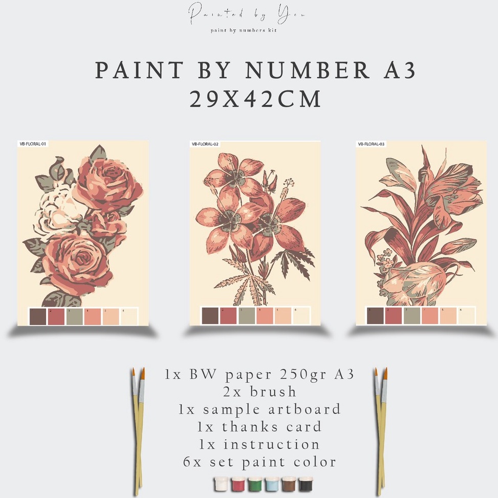 

KODE P59Z Paint By Number Kit A3 FLORAL
