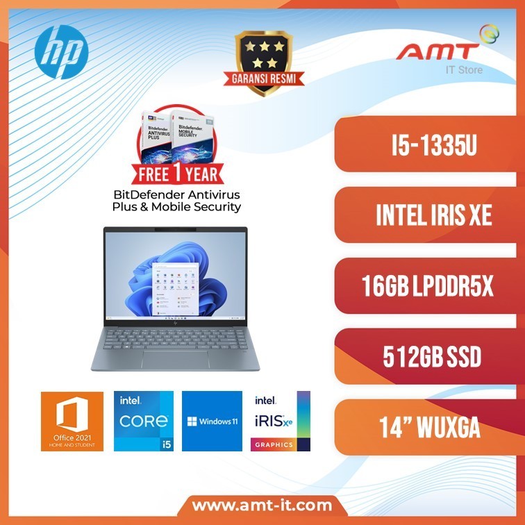 HP Pavilion Plus 14-ew0020tu ew0021tu i5-1335U 16GB 512GB SSD 14" W11+OHS