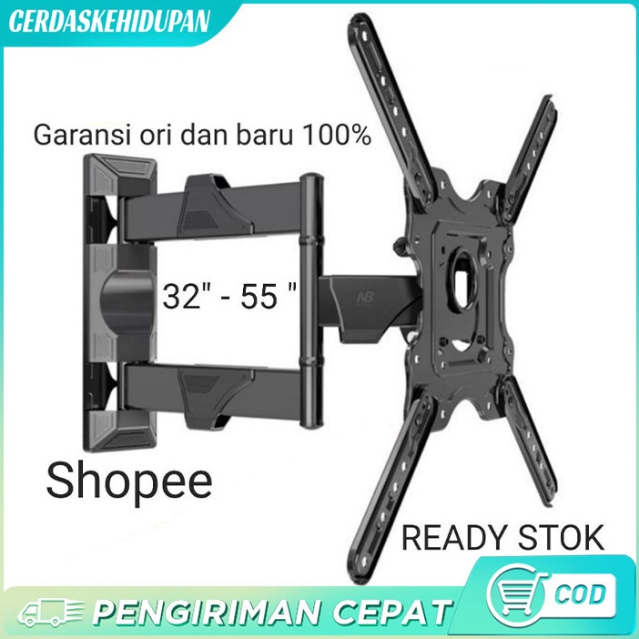 KODE A67Q TV LED LCD 32 4 43 55 5 42 49 Inch Dijamin Cocok 32  55 In 6 Arah Universal Breket TV Brik