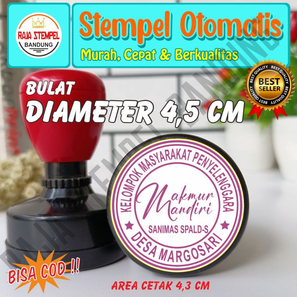 

KODE Q85E Stempel Flash Bulat 45 CM stampel online shop perusahaan stemple logo stample instansi dinas