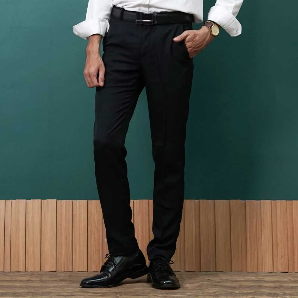 CELANA PANJANG PRIA HITAM SLIMFIT & REGULER ANDRE LAURENT (02)