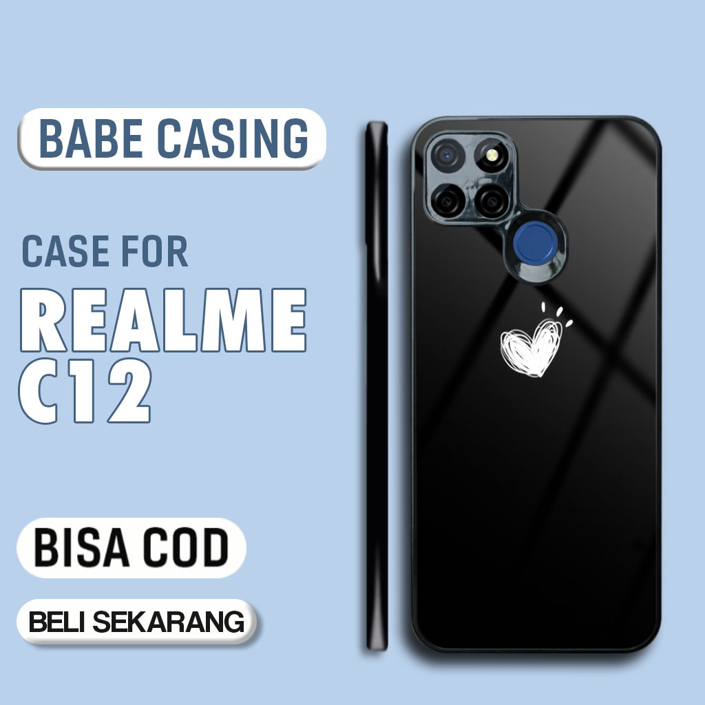 Case Realme C12 Terbaru - Casing Realme C12  - Motif Black cute - Hardcase Premium Glossy - Softcase