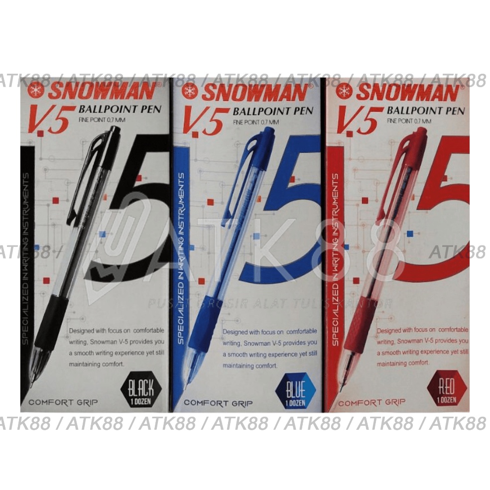 

KODE E63Z Ballpoint Pulpen Snowman V5 1 Pak 12 pcs