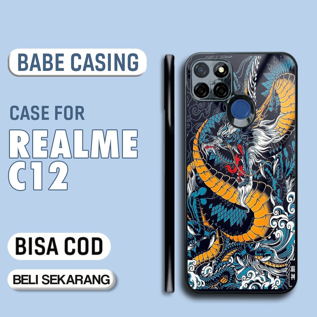 Case Realme C12 Terbaru - Casing Realme C12  - Motif Dragon - Hardcase Premium Glossy - Softcase Hp 