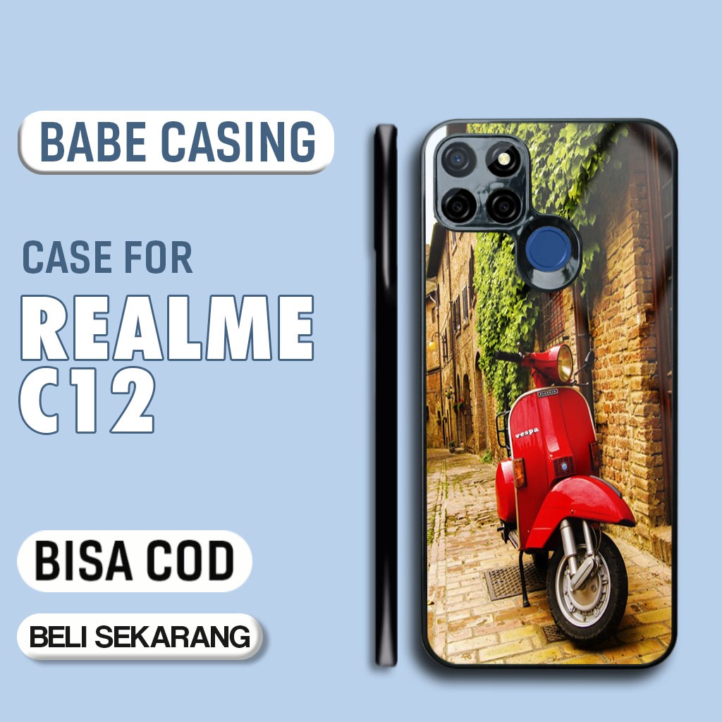 Case Realme C12 Terbaru - Casing Realme C12  - Motif Motor clasik - Hardcase Premium Glossy - Softca