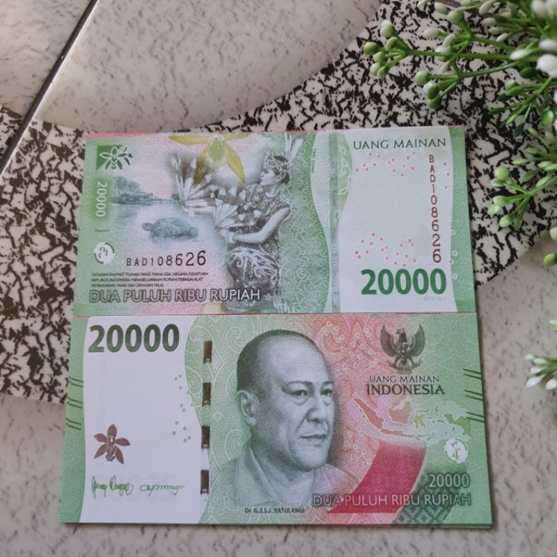 ✔️READY UANG MAINAN ANAK EDUKASI /MAINAN UANG PALSU / UANG BUCKET BUNGA RP 20.000